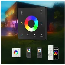 HEXIM Light 12-48v Wi-fi/rf Controller Fernbedienung Rgb/cct Led Beleuchtung Wandschalter Dimmer: Touch Schalter Schwarz, 1 Zone - Hexim