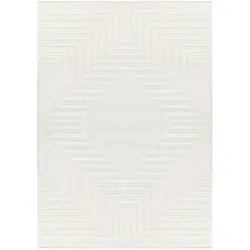 Teppich Kurzflor 3D-Muster Polypropylen Wohnzimmer Creme Läufer 80x150 | Kadima Design