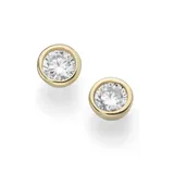 Lady GIORGIO MARTELLO MILANO Paar Ohrhänger Karat 94014840 Ohrringe Ohrstecker Damen 375/- Gelb-Gold Zirkonia Ø 5