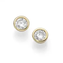 Lady GIORGIO MARTELLO MILANO Paar Ohrhänger Karat 94014840 Ohrringe Ohrstecker Damen 375/- Gelb-Gold Zirkonia Ø 5