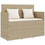 vidaXL Gartenbank mit Kissen Beige Poly Rattan