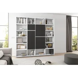 Standregal FIF MÖBEL "TOR511-2", braun (creme weiß, schwarzbraun), Regale, Breite 227 cm