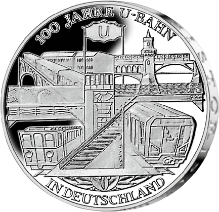 10-Euro-Silber-Gedenkmünze "100 Jahre U-Bahn"