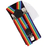 MIRROSI Hosenträger 4cm Breites X-Form mit extra Starken Clipverschluß (hoher Tragekomfort) Länge verstellbar für Damen und Herren bunt