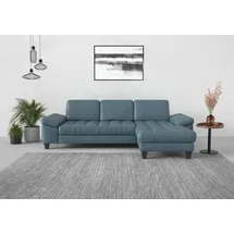 sit&more Ecksofa SIT & MORE "Westham L-Form", bunt (graublau), B:275cm H:88cm T:172cm, 100% Polyester, Sofas, Ecksofa, Recamiere, mit oder ohne Bettfunktion, Bettkasten, Füße wengefarben