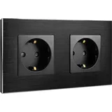 Navaris Schuko-Steckdose 2-fach Schwarz 1 St.