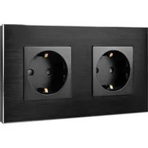 Navaris Schuko-Steckdose 2-fach Schwarz 1 St.