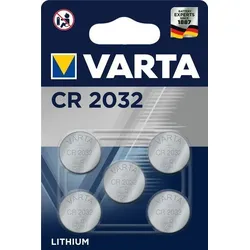 VARTA Knopfzelle Lithium CR2032, 5er Blister