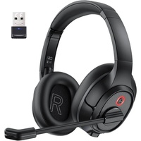EKSA Gaming-Headset (Bluetooth Headset mit Mikrofon & USB Dongle, Usb-Headset, Bluetooth headset mit mikrofon usb dongle 10 meter reichweite mit) schwarz