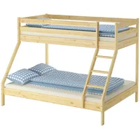 Erst-Holz Doppel-Etagenbett 140x200 und 90x200 Erwachsenen-Stockbett Kiefer Zubehör wählbar
