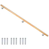 V2Aox Handlauf Buche Holz Handlauf Treppengeländer Wandhandlauf Treppe 50 - 500 cm, 180 cm Gesamtlänge 180 cm