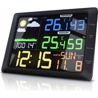 Bearware Wetterstation mit Außensensor, LCD Farbdisplay, Wettervorhersage, Luftdruck, Temperatur uvm.