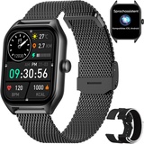 Dachma Uhr Damen Smartwatch telefonfunktion - Android smartwatch Damen mit Whatsapp Funktion 1.85" smartwatch Damen mit telefonfunktion smart Watch damenuhr Fitness Tracker schrittzähler + 3 Armband