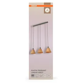 Osram Decor Raffia 3-flg. 20 cm rund/braun/grün