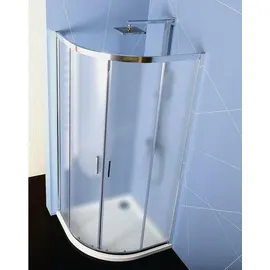 Polysan EASY LINE Duschabtrennung Viertelkreis mit Schiebetür 90 x 190 cm Silber/Transparent EL2638