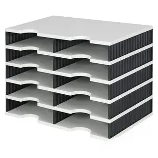 Styro Sortierstation 268-0205 Styrodoc Duo, A4, 10 Fächer, 5 Etagen, Kunststoff, grau / schwarz