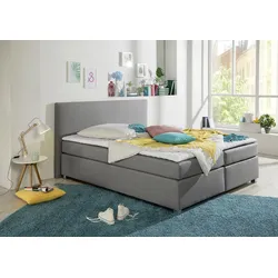 Boxspringbett INOSIGN "Eliana", grau, B:167cm L:230cm, Komplettbetten, Boxspringbett, inkl. Topper, in 4 Breiten, 3 Matratzenarten und 2 Härtegraden
