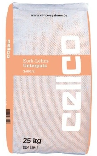 Cellco Kork-Lehm-Unterputz - 25 kg Sack