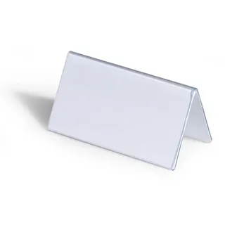 Durable Tischnamensschild 52/104x100mm transparent mit weißer Papiereinlage, 25 Stück 805119