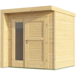 Weka Design Gartenhaus 262 B mit Design-Doppeltür - 21 mm naturbelassen - 50 % Rabatt auf Dacheindeckung