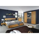 Rauch Bett - Eiche Artisan-graumetallic - 160x200 cm Blauer Engel, Goldenes M, Made in Germany, für Lattenrost geeignet, Schlafzimmer, Betten, Doppelbetten