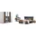 JV Möbel Schlafzimmer Komplett Schlafset Set Bett, Garderobe Kleiderschrank, 5tlg