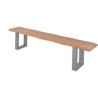 Loreno® SAM Sitzbank Beige, Holz, Echtholz,Akazie, Rechteckig,Rechteckig, U-Form, 200x40x42