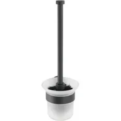 WENKO WC-Garnitur, Bosio Black Schwarz, Edelstahl matt Schrauben Wandserien - Bad