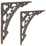 moritz Regalwinkel Wandregal 17,8 x 13,5 cm Regalträger Halter Wandträger Gusseisen braun