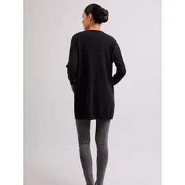 CASH-MERE.CH Strickjacke in Grau-Dunkelgrau-Dunkles Anthrazit L
