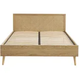 BAÏTA Doppelbett INES Rattan 160 x 200 cm Lattenrost inkl