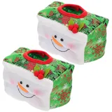 Cabilock 2 Stücke Boxen Weihnachts-gewebe-Set Gold Baum Deckel Weihnachtstaschentuchhalter Taschentuchhalter Fürs Auto Würfelboxen Für Taschentücher Spender Krippendekoration Liner Vlies