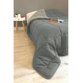 poyet motte made in france Poyet Motte Calgary Bettbezug Polyester Stahl/Silber, Polyester, Acier/Argent, 260x240x1 cm