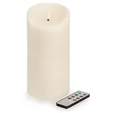 buttinette LED Outdoor Kerze, mit Timer, creme, 20 x 10 cm