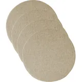 AddGrace 4er Pack Rund Sitzkissen Abnehmbares Stuhlkissen Rund mit Rutschfestem Boden Indoor Sitzpolster für Esszimmer, Küche 40 x 40 cm, Beige