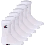 Champion Kinder Socken, 6er Pack - Crew Socken, einfarbig, Weiß 31-34