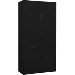 Büroschrank Schwarz 90x40x180 cm Stahl