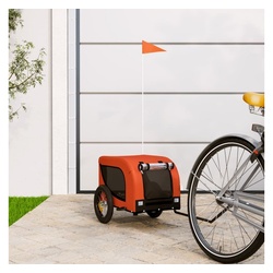 vidaXL Fahrradhundeanhänger Fahrradanhänger Hunde Orange und Schwarz Oxford-Gewebe & Eisen orange 53 cm x 124 cm x 53 cm