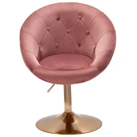 KADIMA DESIGN Loungesessel Samt / Gold Design Drehstuhl, Clubsessel in Rosa | Gr.: onesize
