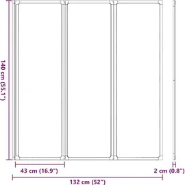 vidaXL Duschwand 141 x 132 cm 3 Paneele Faltbar