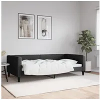 LuxusKollektion Schlafsofa Sofabett Doppelschlafstuhl Stoffcouch 100 x 200 ohne Matratze Schwarz schwarz