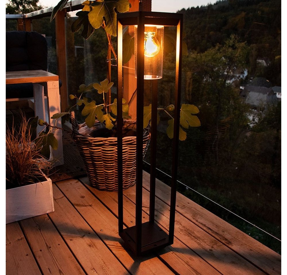 etc-shop Außen-Stehlampe, Leuchtmittel nicht inklusive, ALU Steh Lampe schwarz Außen Beleuchtung Terrassen Strahler Garten schwarz