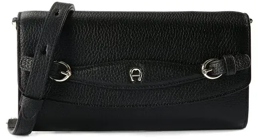 AIGNER Clutch Geldbörse Leder 20.5 cm  schwarz