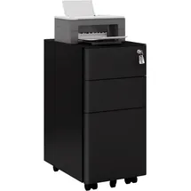 Woltu Rollcontainer, Schwarz,