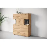 INOSIGN Highboard »Kenia«, (1 St.), Modernes Highboard mit Glastüren, Breite 100 cm