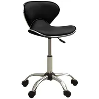 VidaXL Friseur Rollhocker Schwarz Kunstleder