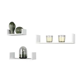 Möbel Kraft Wandregal 3er Set 42,5 x 10 x 9,8 cm Weiß