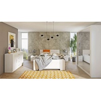 99rooms Schlafzimmer-Set Mela, (Komplettset, Set (5-St), Design weiß 150 cm