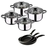San Ignacio Topf-Set 8-tlg. 3 x Pfanne Ø16 cm + Ø20 cm + Ø24 cm
