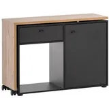 Schildmeyer Tiny Working Kommode, Holzwerkstoff, schwarz - 104.6x75.3x39 cm